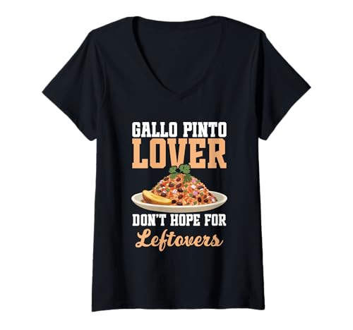 Damen Nicaraguan Food Nicaraguano Snack Reste Gallo Pinto T-Shirt mit V-Ausschnitt Damen Nicaraguan Food Nicaraguano Snack Reste Gallo Pinto T-Shirt mit V-Ausschnitt von Gallo Pinto Costume For Gallo Pinto Foodie & Lover