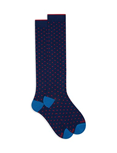 Gallo Men's long royal blue light cotton socks with polka dots. Gallo Men's long royal blue light cotton socks with polka dots. von Gallo