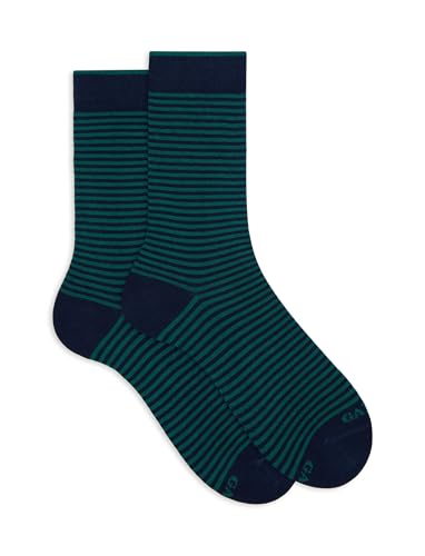 Gallo Men's short blue cotton socks with Windsor stripes Gallo Men's short blue cotton socks with Windsor stripes von Gallo