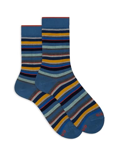 Gallo Men's short light blue cotton and socks with multicoloured micro stripes Gallo Men's short light blue cotton and socks with multicoloured micro stripes von Gallo