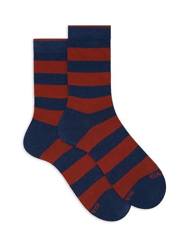 Gallo Men's short orange cotton socks with two-tone stripes Gallo Men's short orange cotton socks with two-tone stripes von Gallo