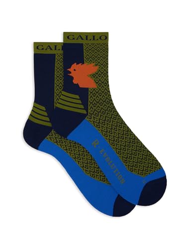 Gallo Unisex short blue technical terry socks with triangle motif Gallo Unisex short blue technical terry socks with triangle motif von Gallo