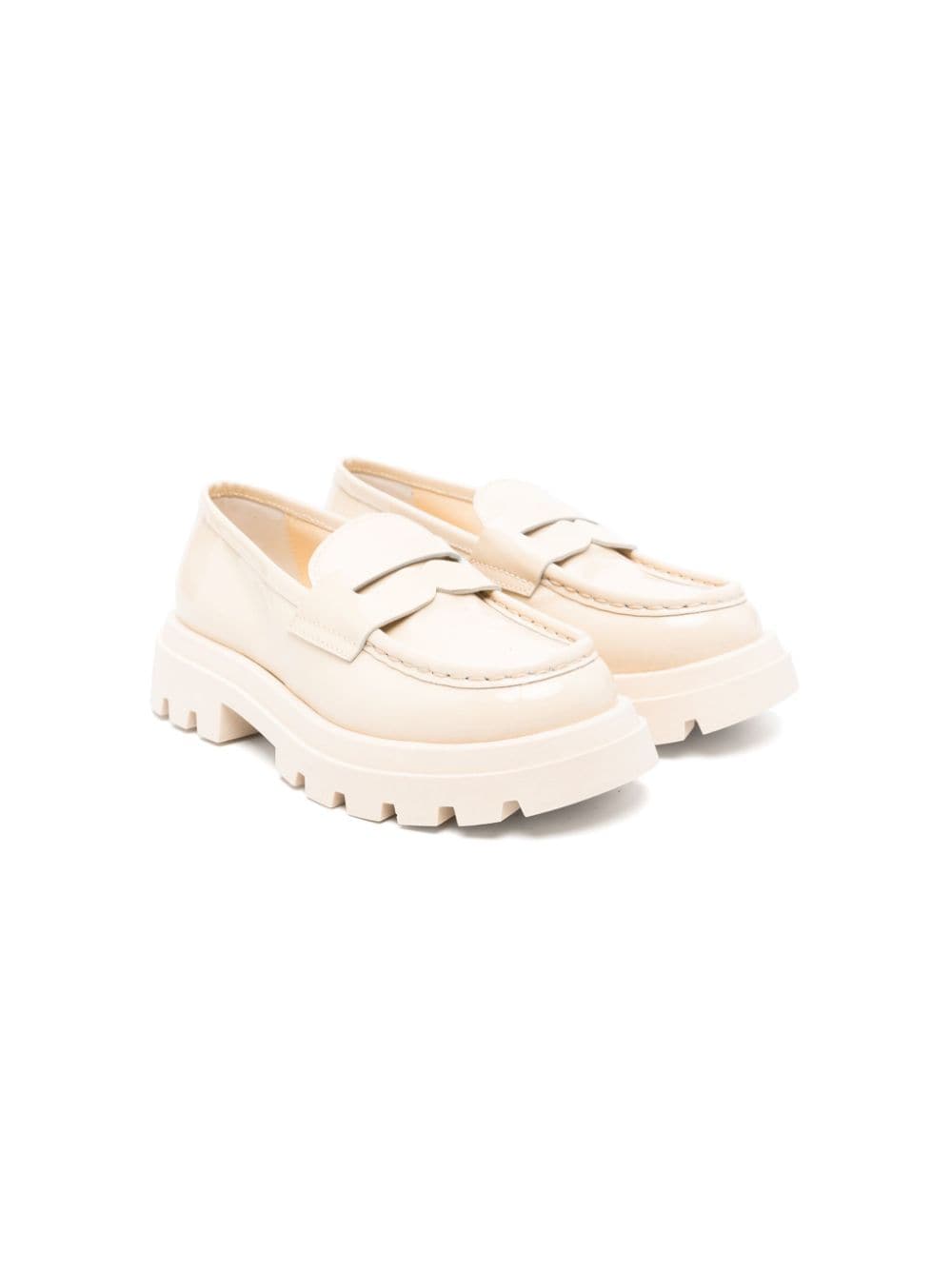 Gallucci Kids Loafer aus Lackleder - Nude von Gallucci Kids