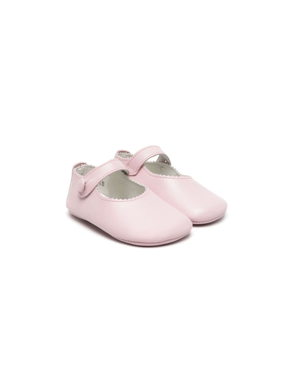 Gallucci Kids zigzag-edge leather ballerina shoes - Rosa von Gallucci Kids