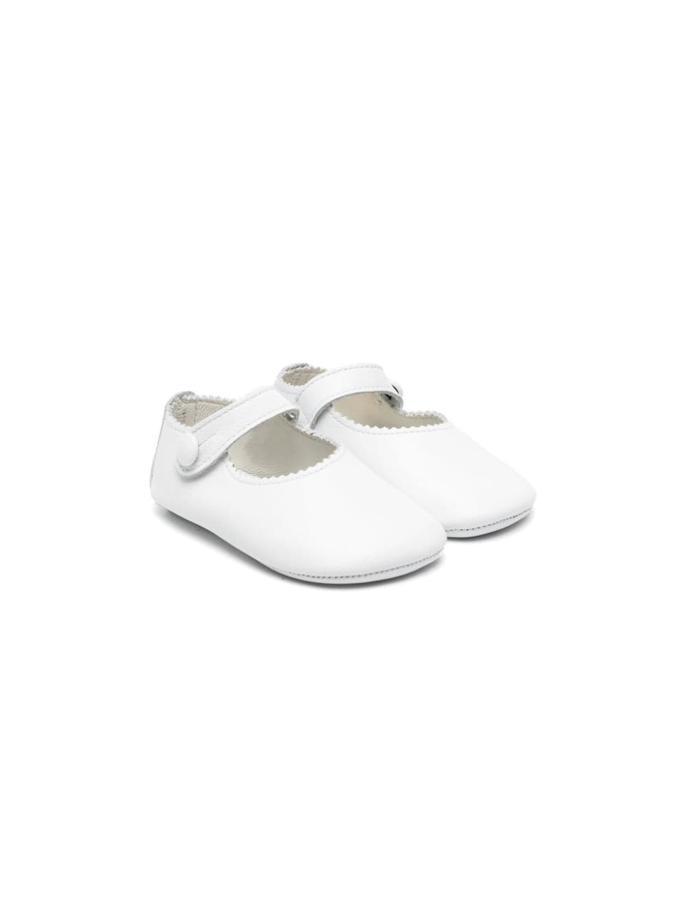 Gallucci Kids zigzag-edge leather ballerina shoes - Weiß von Gallucci Kids