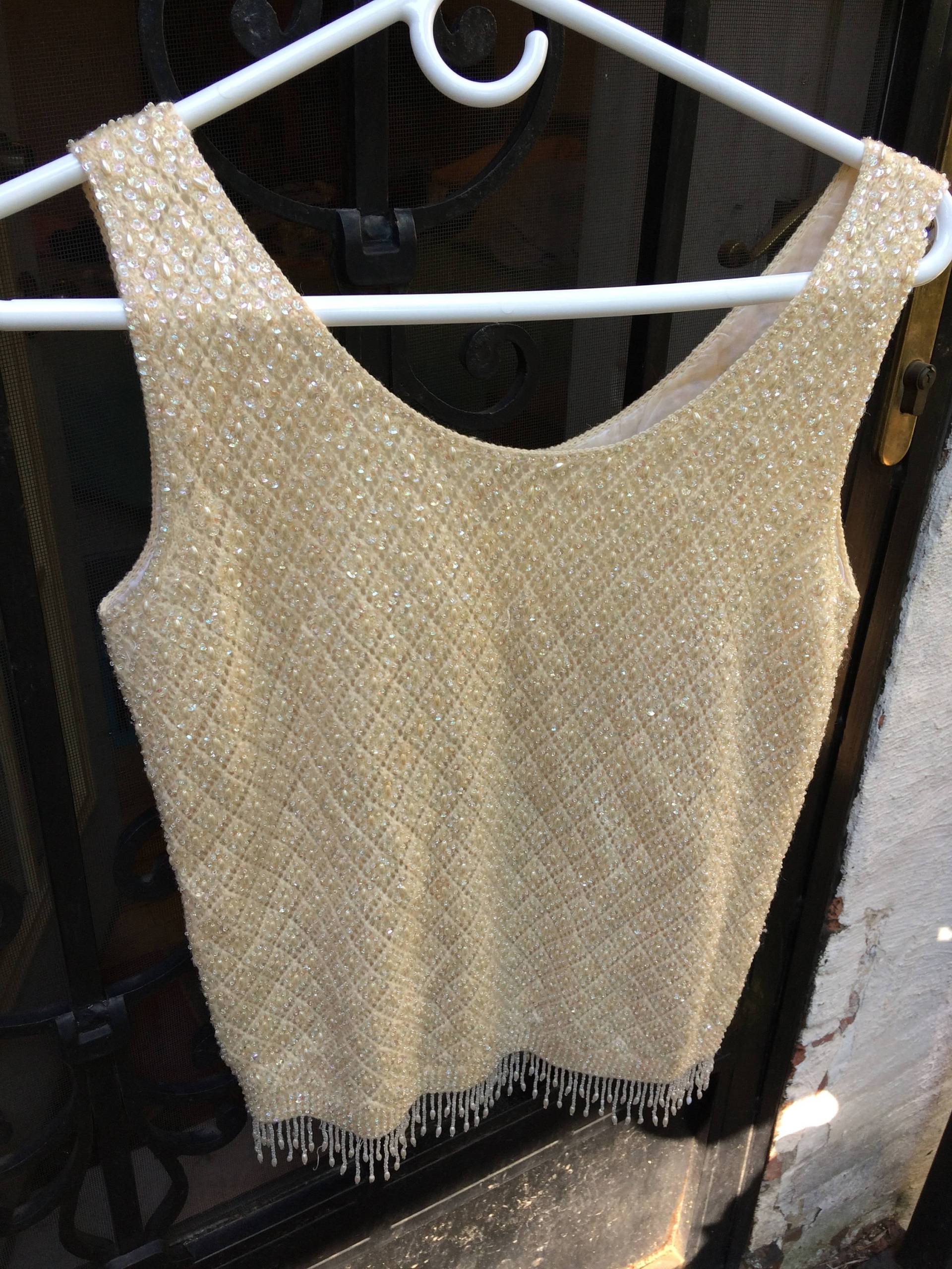 Wunderschöne 20Er - 30Er Jahre | ? Vintage Perlenpullover, in Ausgezeichnetem Zustand von GallyLively