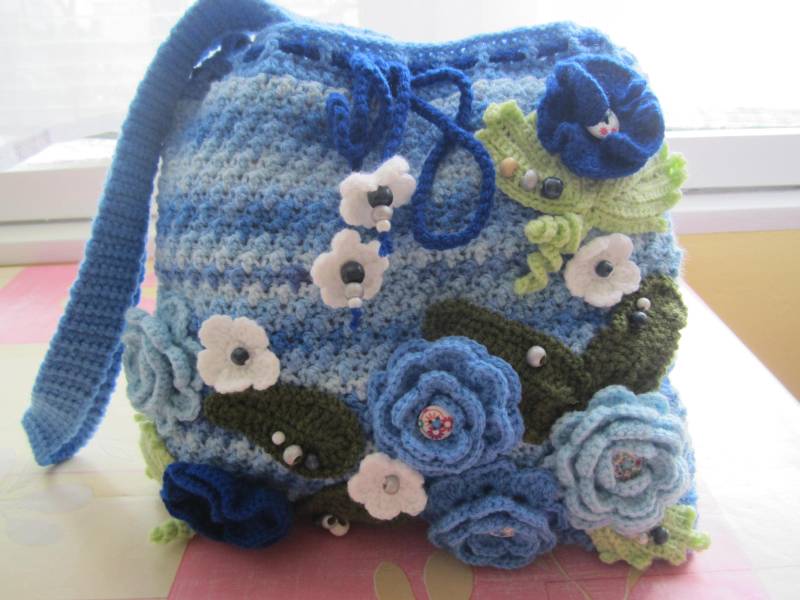 Gehäkelte Blume Taschehandgemachte Kunst Tasche von GalyaKireva