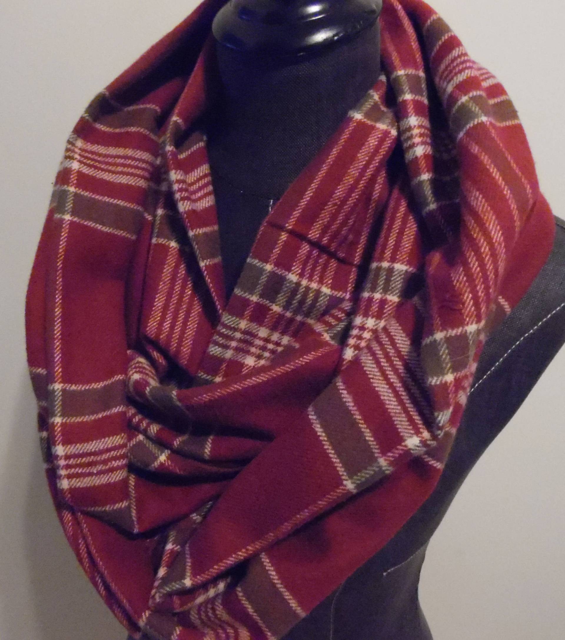 Herbst.winter Flanell Unendlichkeit Scaves.dark Rose.red.tuape.weiß.geschenk Für Weihnachten.geschenk Sie von GamGamzhandcrafted