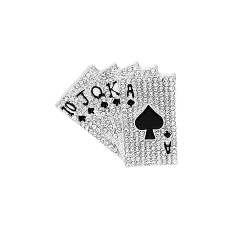 Gamtelightpe 1 Teilige Poker Card Pin Ziron glänzende Retro Pin, passend für Herren und Damen Kleidung und Taschen von GamTelightpe