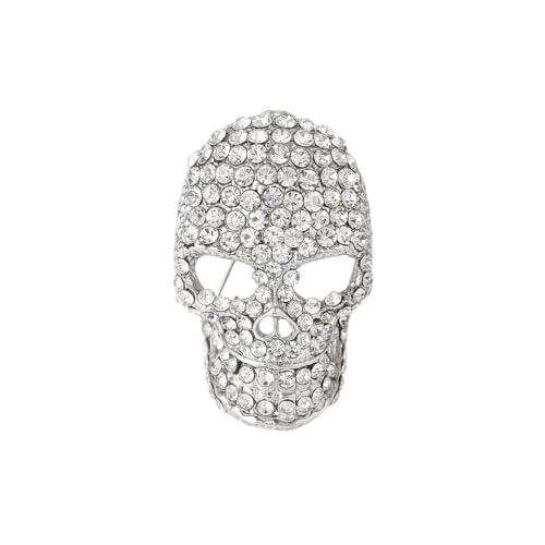 Gamtelightpe 1 Teilige Schädel Brosche Strass Brosche Retro Brosche Set Zubehör, geeignet für Herren- und Damenbekleidung und Taschen von GamTelightpe