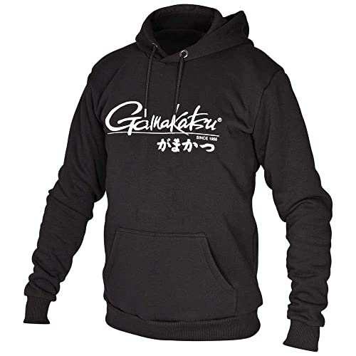 Gamakatsu klassischer JP Lounger-Hoodie. EIN Kapuzenpullover für alle Outdoor- und Alltags-Aktivitäten, z.B. Wandern, Angeln. (DE/NL/SE/PL, Alphanumerisch, L, Regular, Regular, Schwarz) von Gamakatsu