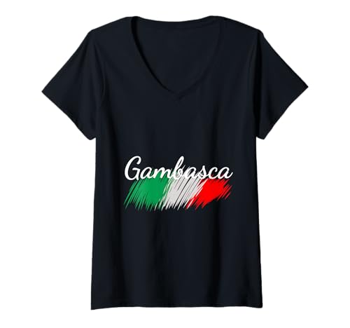 Damen Gambasca Italien-Flagge, Souvenir, Geschenk, passendes italienisches Souvenir T-Shirt mit V-Ausschnitt Damen Gambasca Italien-Flagge, Souvenir, Geschenk, passendes italienisches Souvenir T-Shirt mit V-Ausschnitt von Gambasca Italy Souvenirs & Gambasca Gifts Women