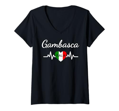 Damen Gambasca Italien-Flagge, Souvenir, Geschenk, passendes italienisches Souvenir T-Shirt mit V-Ausschnitt Damen Gambasca Italien-Flagge, Souvenir, Geschenk, passendes italienisches Souvenir T-Shirt mit V-Ausschnitt von Gambasca Italy Souvenirs & Gambasca Gifts Women