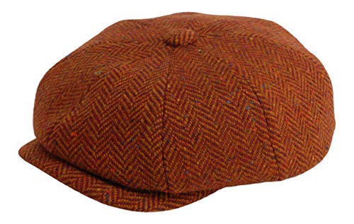 Gamble & Gunn ‘Ardura’ Unisex Flat Cap. 100% Irish Donegal Tweed Wool Hat, 8 Panel Design Newsboy Baker Style Hat with Button. Easy Care, Fully Lined, Fashionable Mens and Womens Caps. Red, XXXL von Gamble & Gunn