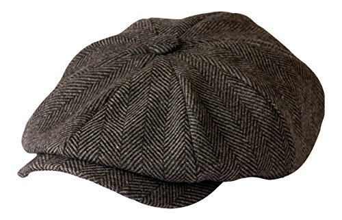 Gamble & Gunn Shelby' Childrens Newsboy Grey Herringbone Cloth Cap (55cm) von Gamble & Gunn