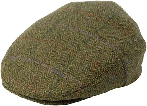 Gamble & Gunn - York British Tweed Green Flat Cap, grün, 54 von Gamble & Gunn