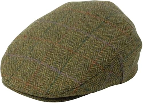 Gamble & Gunn York Flat Cap aus feinstem grünen britischen Tweed aus Abraham Moon gegründet 1837, grün, 3XL von Gamble & Gunn