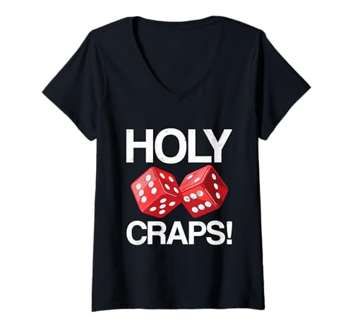 Damen Holy Craps Spielwürfel Casino Humor T-Shirt mit V-Ausschnitt Damen Holy Craps Spielwürfel Casino Humor T-Shirt mit V-Ausschnitt von Gambling Casino Dice Game Enthusiasts