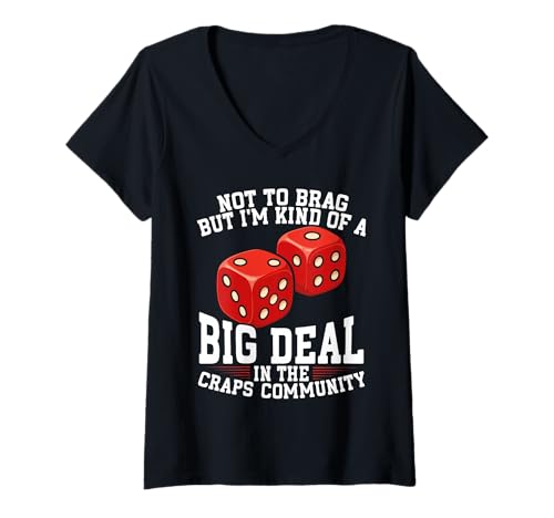 Damen Gambling Big Deal Craps Community Würfel T-Shirt mit V-Ausschnitt Damen Gambling Big Deal Craps Community Würfel T-Shirt mit V-Ausschnitt von Gambling Enthusiasts Casino Lovers Dice Players