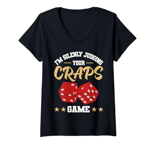 Damen Ich beurteile schweigend Dein Craps-Spiel T-Shirt mit V-Ausschnitt Damen Ich beurteile schweigend Dein Craps-Spiel T-Shirt mit V-Ausschnitt von Gambling Funny Casino Dice Humor Lovers