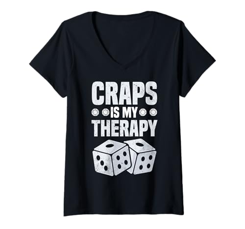 Damen Craps ist Meine Denkweise, wie Therapie-Glücksspiel Spaß Macht T-Shirt mit V-Ausschnitt von Gambling Therapy Casino Mindset Fun