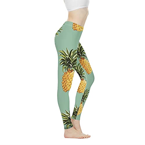 Gambo XS-3XL Plus Größe Frauen Gedruckt Leggings für Yoga Fitness Hosen Hohe Taille Laufen Strumpfhosen Athletic Wear, Ananas, XXL von Gambo