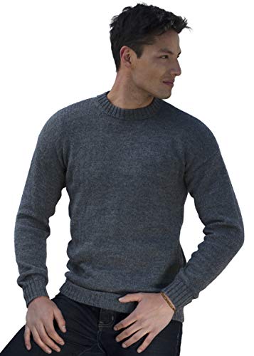 Gamboa - 100% Alpaka - Warm und Weich - Klassischer Pullover - Herren,Grau,L von Gamboa