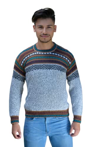 Gamboa Alpaka Pullover Herren Strickpullover Norwegerpullover Winterpullover Männer für Herbst Winter von Gamboa