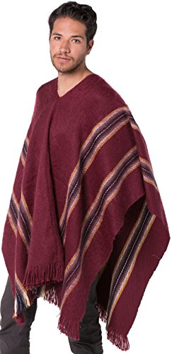 Gamboa Alpaka Wolle Poncho Herren Decke Ponchos Pancho Männer Mexikanischer Wollponcho Winter Cowboy Hippie Jacke von Gamboa