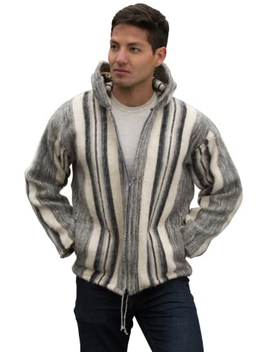 Gamboa Alpaka Cardigan mit Kapuze Herren Pullover Leichte Strickjacke Sweatjacke Winter von Gamboa