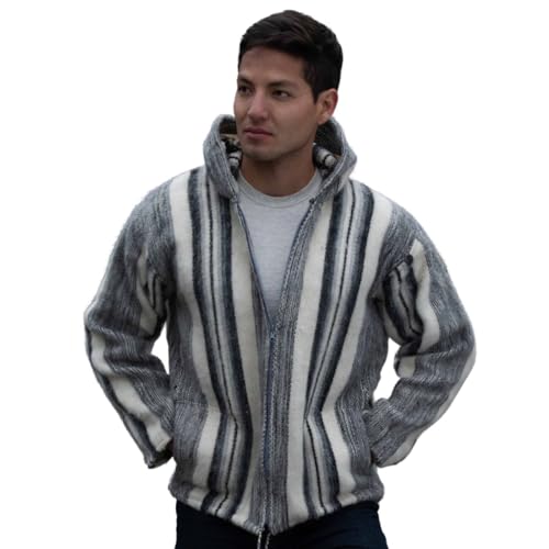 Gamboa Alpaka Cardigan mit Kapuze Herren Pullover Leichte Strickjacke Sweatjacke Winter von Gamboa
