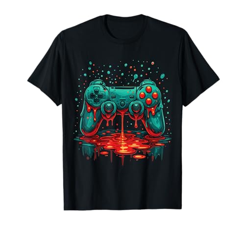 Dripping Videospiel-Controller Drahtloser USB-Controller für Kinder T-Shirt Dripping Videospiel-Controller Drahtloser USB-Controller für Kinder T-Shirt von Game Controller Design Gaming Gifts For Kids&Men