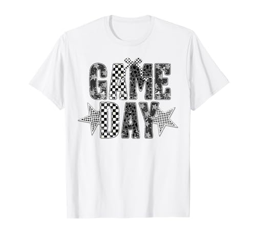 Checkered Game Day Football-Touchdown-Saison Herren Damen Kinder T-Shirt Checkered Game Day Football-Touchdown-Saison Herren Damen Kinder T-Shirt von Game Day Football Touchdown Season Coquette Bow