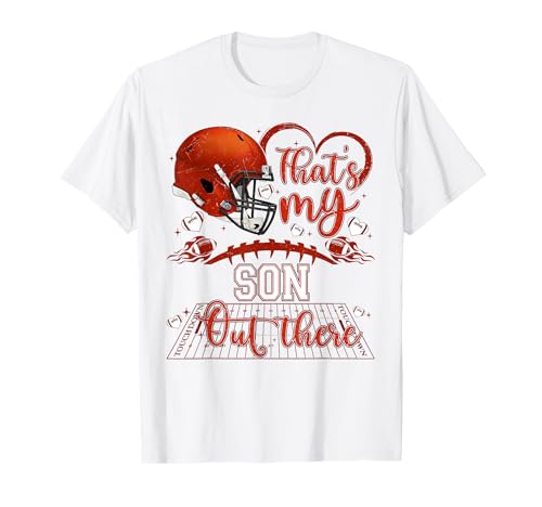 Das ist Mein Sohn da draußen Lustiger Fußball-Mama Mama Papa Spieltag T-Shirt Das ist Mein Sohn da draußen Lustiger Fußball-Mama Mama Papa Spieltag T-Shirt von Game Day Football Touchdown Season Coquette Bow