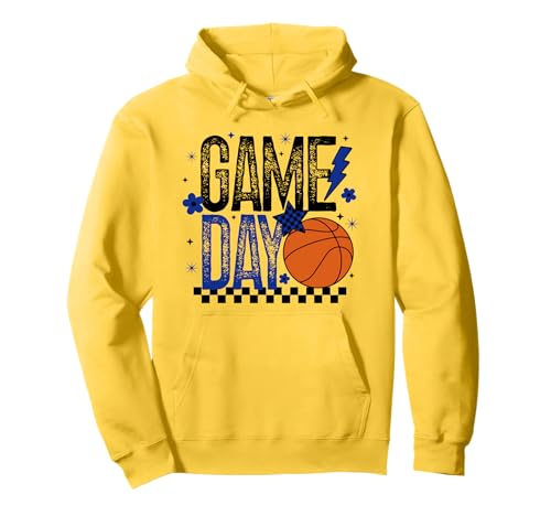 Basketball Game Day Retro Mädchen Basketball Mama Blau & Schwarz Pullover Hoodie von Game Day T-Shirt Co.