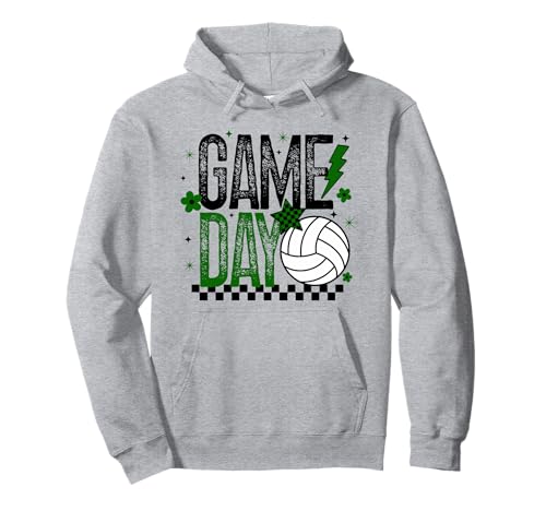 Volleyball Game Day Retro Mädchen Volleyball Mom Grün & Schwarz Pullover Hoodie von Game Day T-Shirt Co.