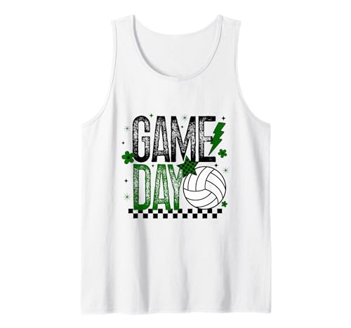 Volleyball Game Day Retro Mädchen Volleyball Mom Grün & Schwarz Tank Top von Game Day T-Shirt Co.