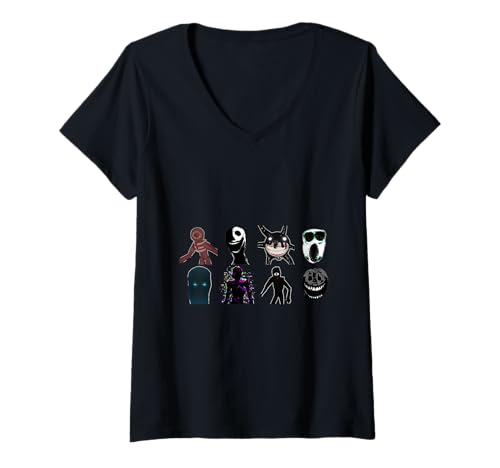 Damen Doors Monsters - Game Doors T-Shirt mit V-Ausschnitt Damen Doors Monsters - Game Doors T-Shirt mit V-Ausschnitt von Game Doors
