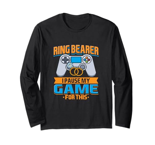 Lustiger Ringträger für Kinder, Hochzeit, Gamer, Humor, Hochzeitszeremonie Langarmshirt von Game Fan Funny Gaming Lover Wedding Day Humor