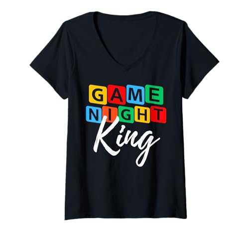 Damen Family Game Night King So veranstalte ich Game Night Host T-Shirt mit V-Ausschnitt Damen Family Game Night King So veranstalte ich Game Night Host T-Shirt mit V-Ausschnitt von Game Night Host King Gifts & Trivia Night Host