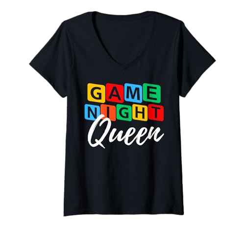 Damen Family Game Night Queen So veranstalte ich Game Night Host T-Shirt mit V-Ausschnitt Damen Family Game Night Queen So veranstalte ich Game Night Host T-Shirt mit V-Ausschnitt von Game Night Host Queen Gifts & Trivia Night Host
