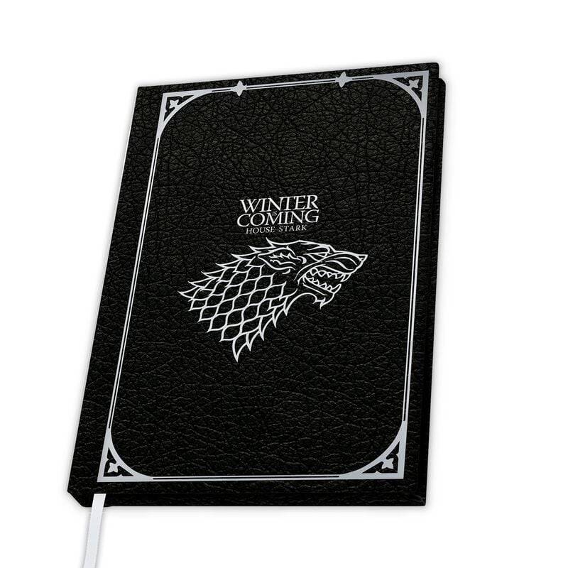 Game Of Thrones House Stark Notizbuch schwarz silberfarben von Game Of Thrones