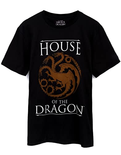 Game of Thrones House of The Dragon T-Shirt Herren Erwachsene Logo Black Top von Game of Thrones