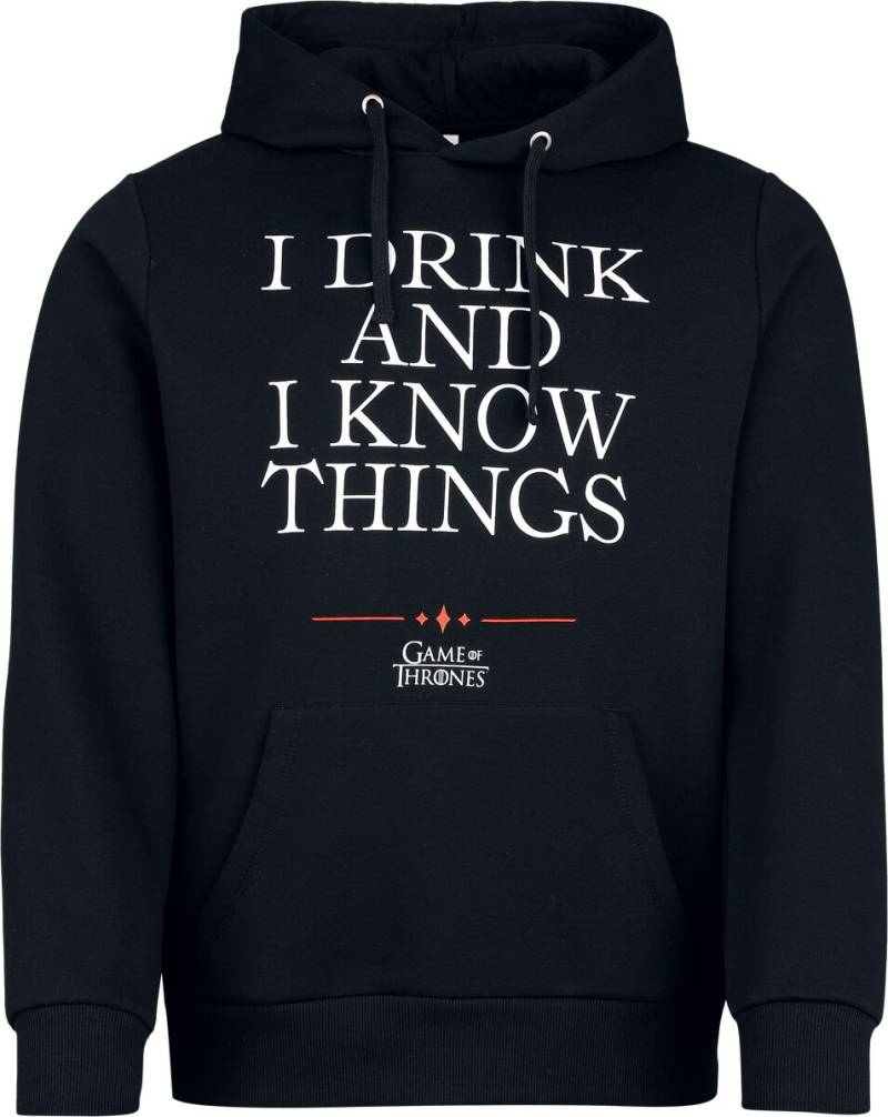 Game Of Thrones I Drink And I Know Things Kapuzenpullover schwarz in 3XL von Game Of Thrones