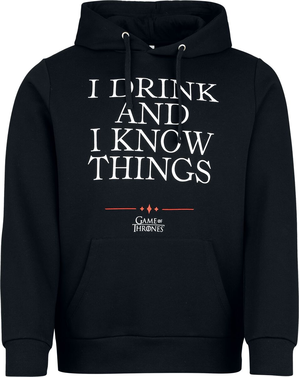 Game Of Thrones I Drink And I Know Things Kapuzenpullover schwarz in M von Game Of Thrones