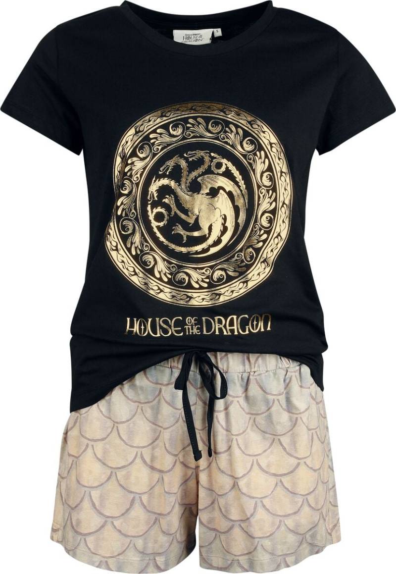 Game Of Thrones Schlafanzug - House of the Dragon - S bis 3XL - für Damen - Größe XXL - multicolor  - Lizenzierter Fanartikel von Game Of Thrones