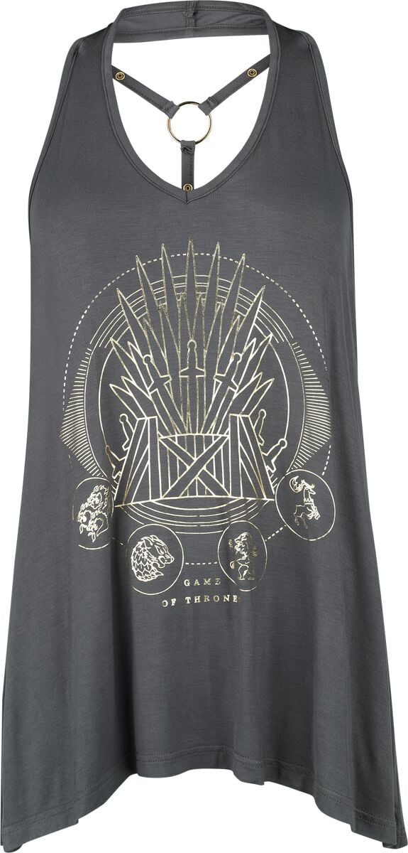 Game Of Thrones Top - Iron Throne - S bis XXL - für Damen - Größe L - charcoal  - Lizenzierter Fanartikel von Game Of Thrones