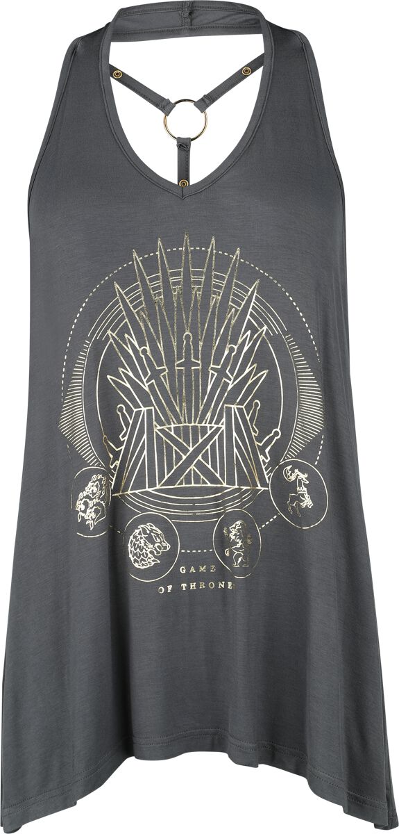 Game Of Thrones Top - Iron Throne - S bis XXL - für Damen - Größe S - charcoal  - Lizenzierter Fanartikel von Game Of Thrones