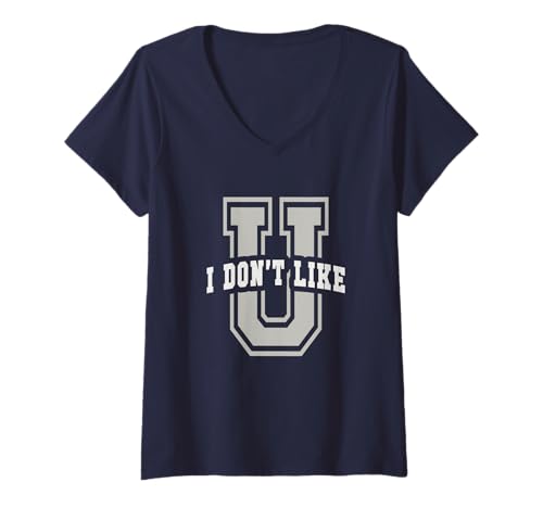 Damen Sarkastische Universität ICH MAG Dich Nicht Cheerleader College T-Shirt mit V-Ausschnitt von Game On Education First Day Ew People Sarcasm Crew