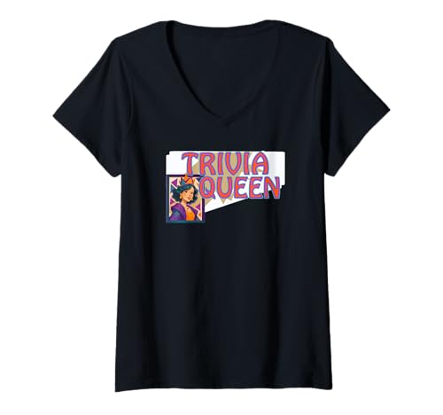 Damen Trivia Queen of Games Bingo Dice Poker Herrscher von Spielen T-Shirt mit V-Ausschnitt Damen Trivia Queen of Games Bingo Dice Poker Herrscher von Spielen T-Shirt mit V-Ausschnitt von Game Queen 1960